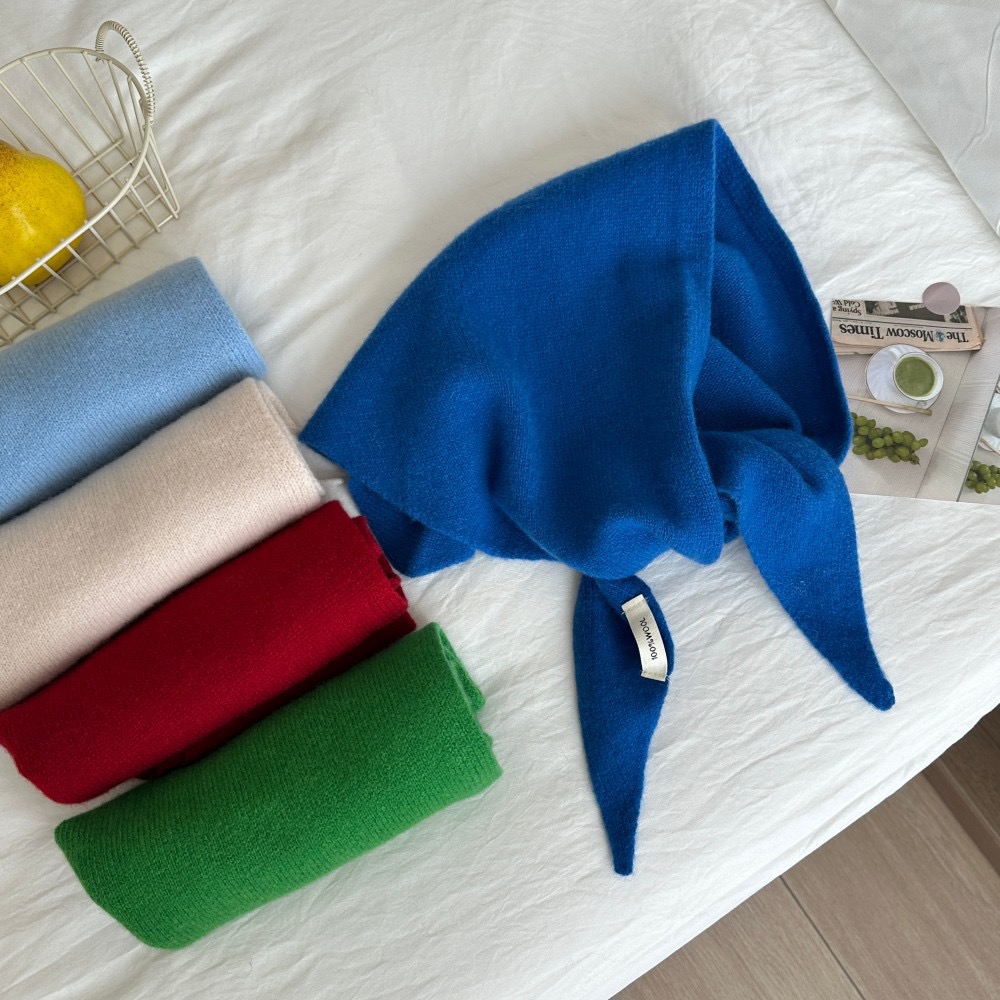 Écharpe en laine pure tricotée pour femme, 100 % laine, châle d'hiver chaud et épais, pashmina triangulaire doux, design basique uni et lumineux, 2026