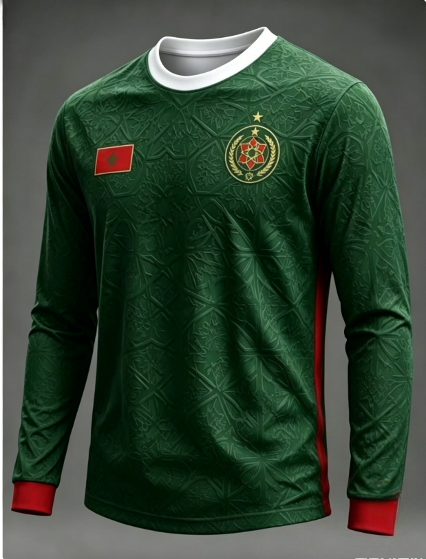 Mode masculine marocaine 2026 : T-shirt de sport à manches longues imprimé dégradé, absorbant l'humidité, respirant, polyvalent pour le quotidien et la mode urbaine