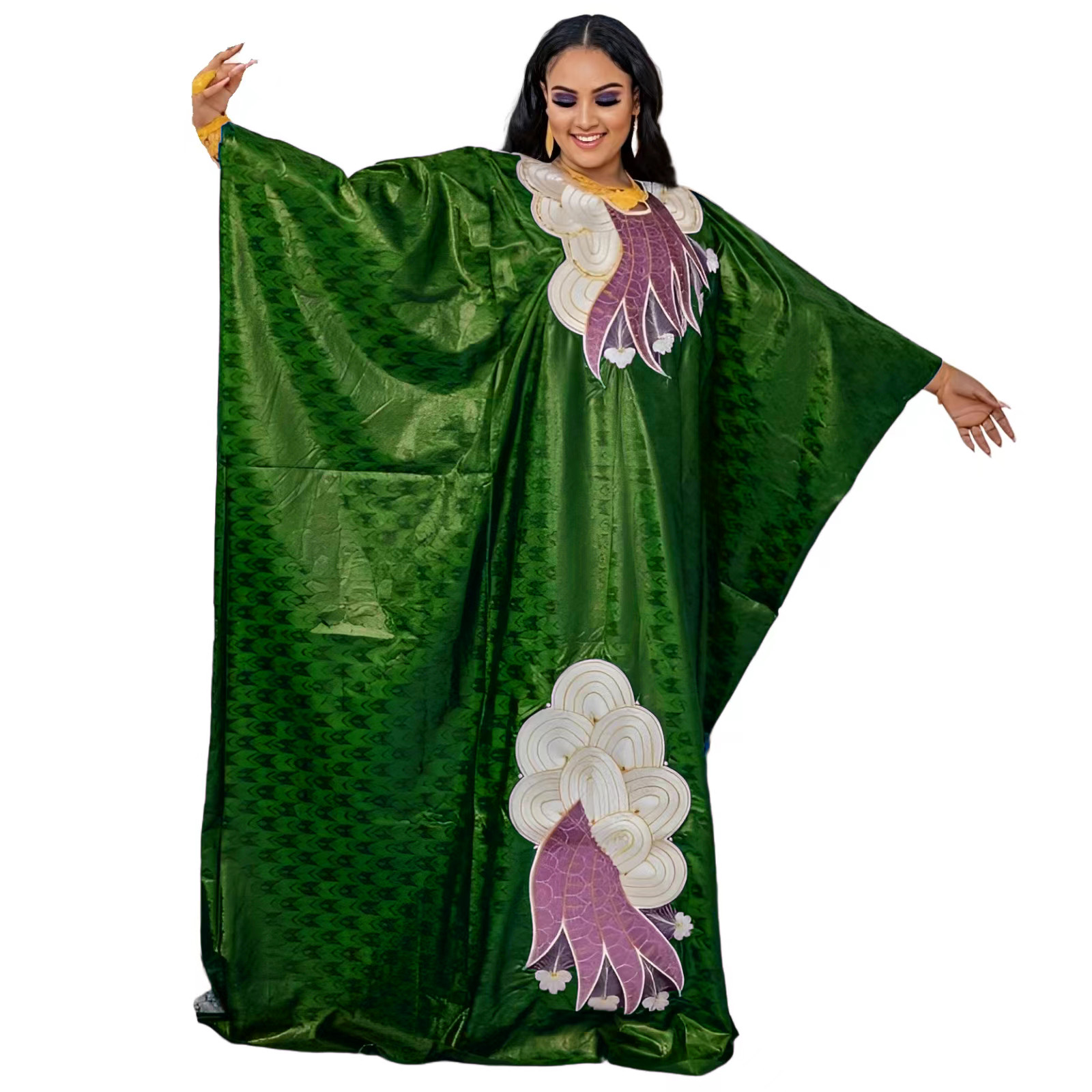 Robe africaine pour femmes Plus Si ze broderie Weddi ng invité longue robe Maxi avec écharpe