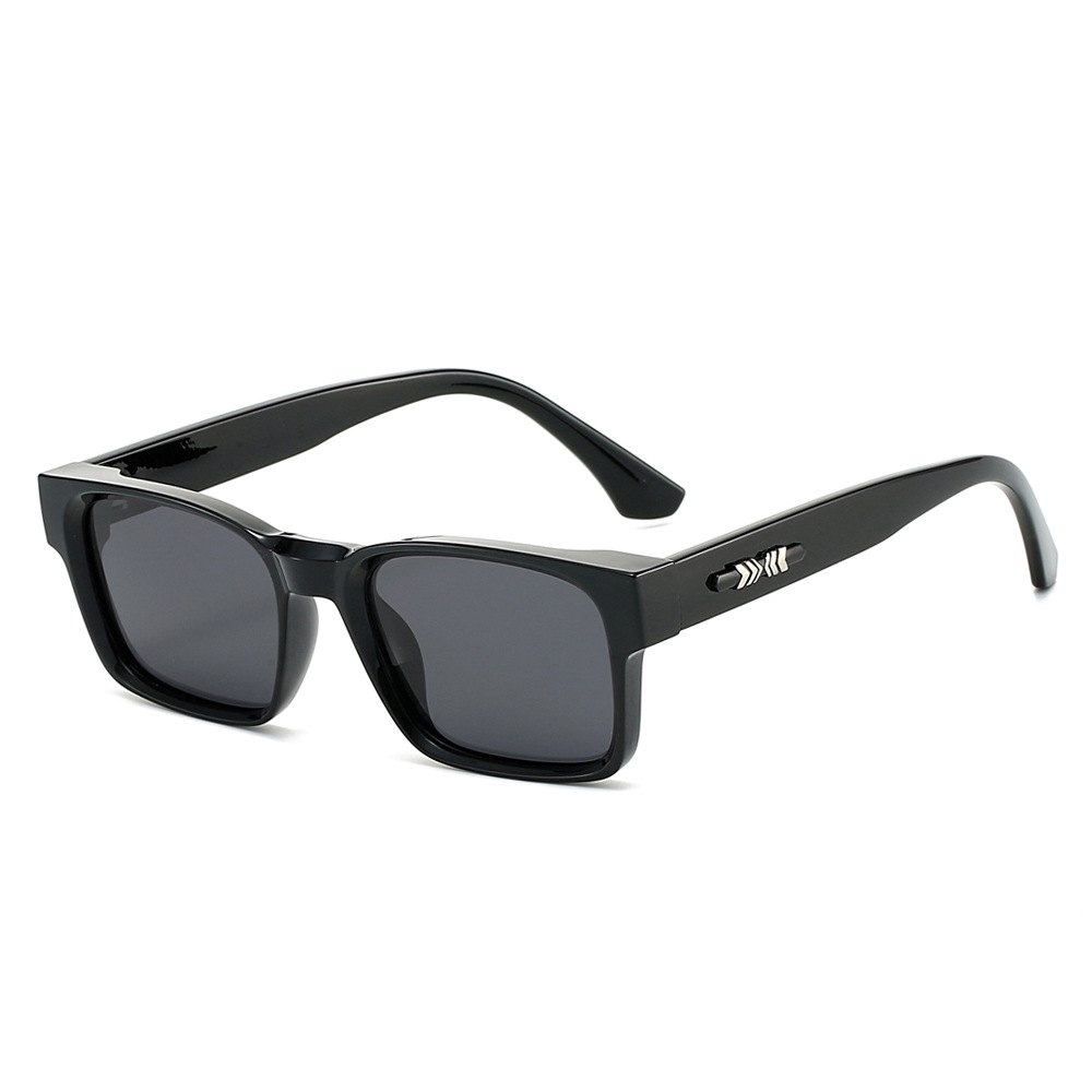 Lunettes de soleil polarisées carrées de qualité pour hommes, noyau métallique UV400 unisexe, pour voyage, randonnée, plage, pêche