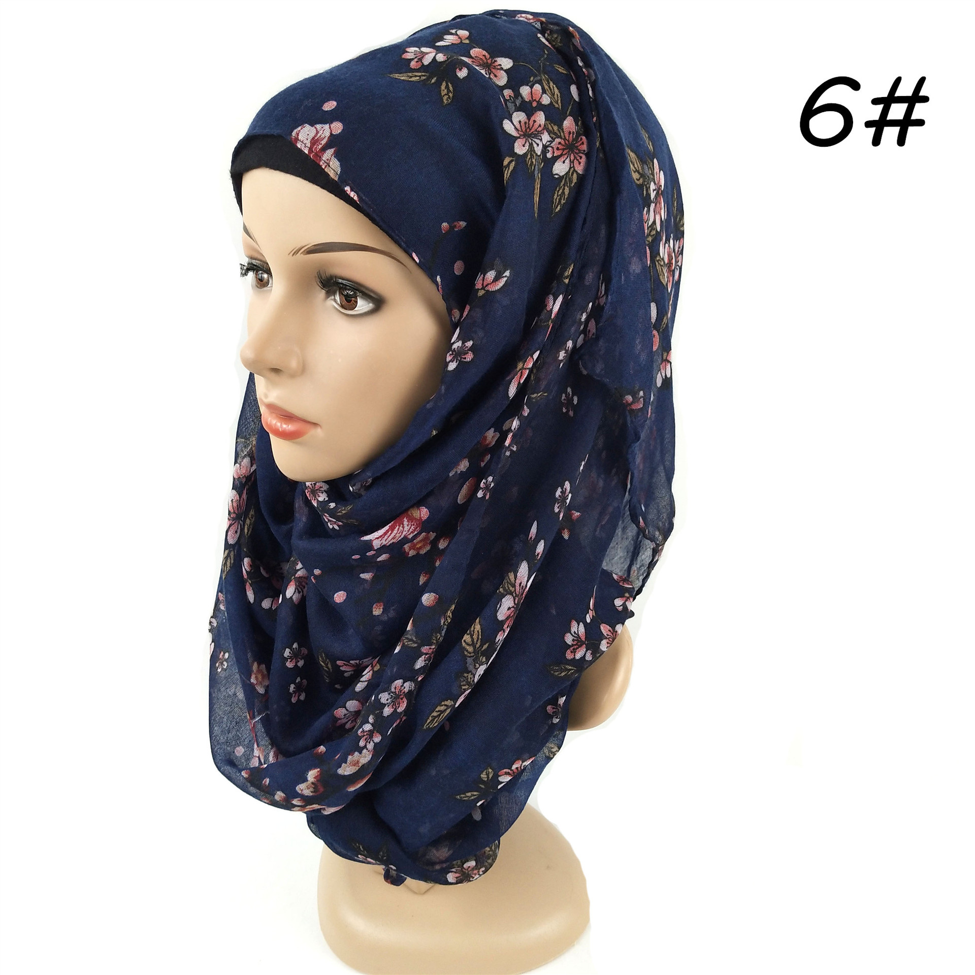 Écharpe Africaine en Viscose à Imprimé Floral Noir pour Femme, Châle Doux de Styliste, 180x80cm