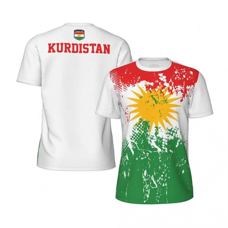 Maillot de Football pour hommes, drapeau du kurdistan, mode emblème National, t-shirt de sport imprimé en 3D, décontracté, surdimensionné, respirant