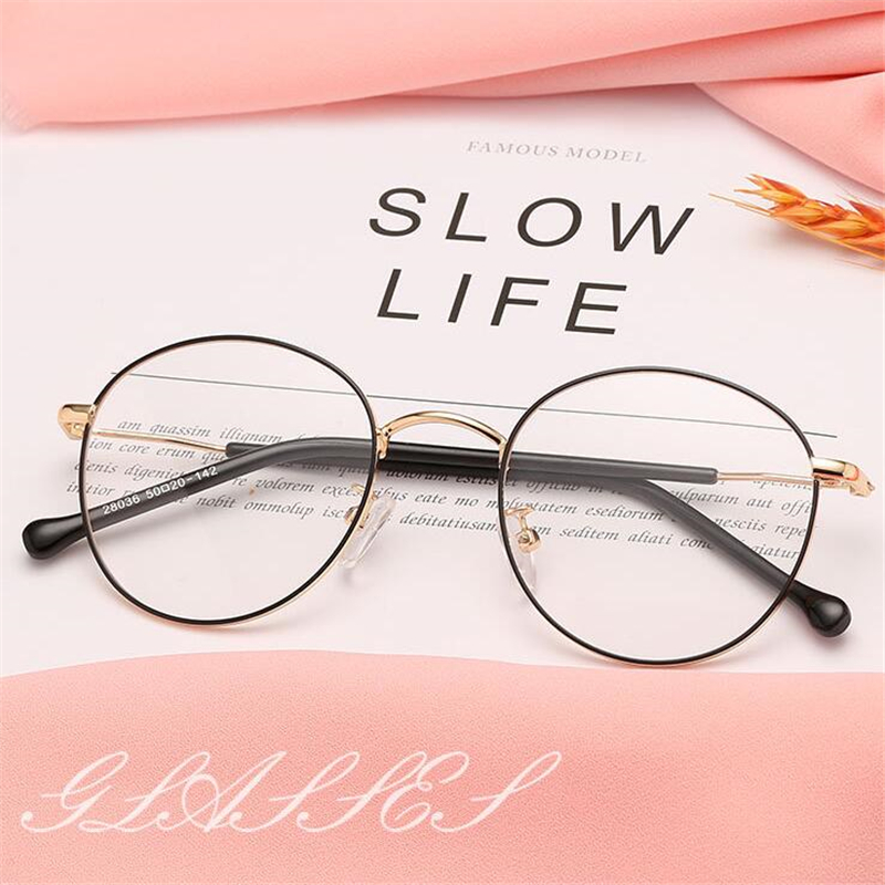 Lunettes de Prescription à lentille asphérique ovale 1.56 pour femmes et hommes, lunettes optiques pour étudiants, lunettes myopes 0 -0.5 -0.75 à-6.0