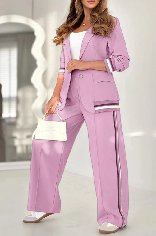 Ensemble blazer élégant et décontracté pour femmes, ensemble 2 pièces, pantalon, couleur unie, manteaux à manches longues, vêtements d'extérieur, nouvelle collection