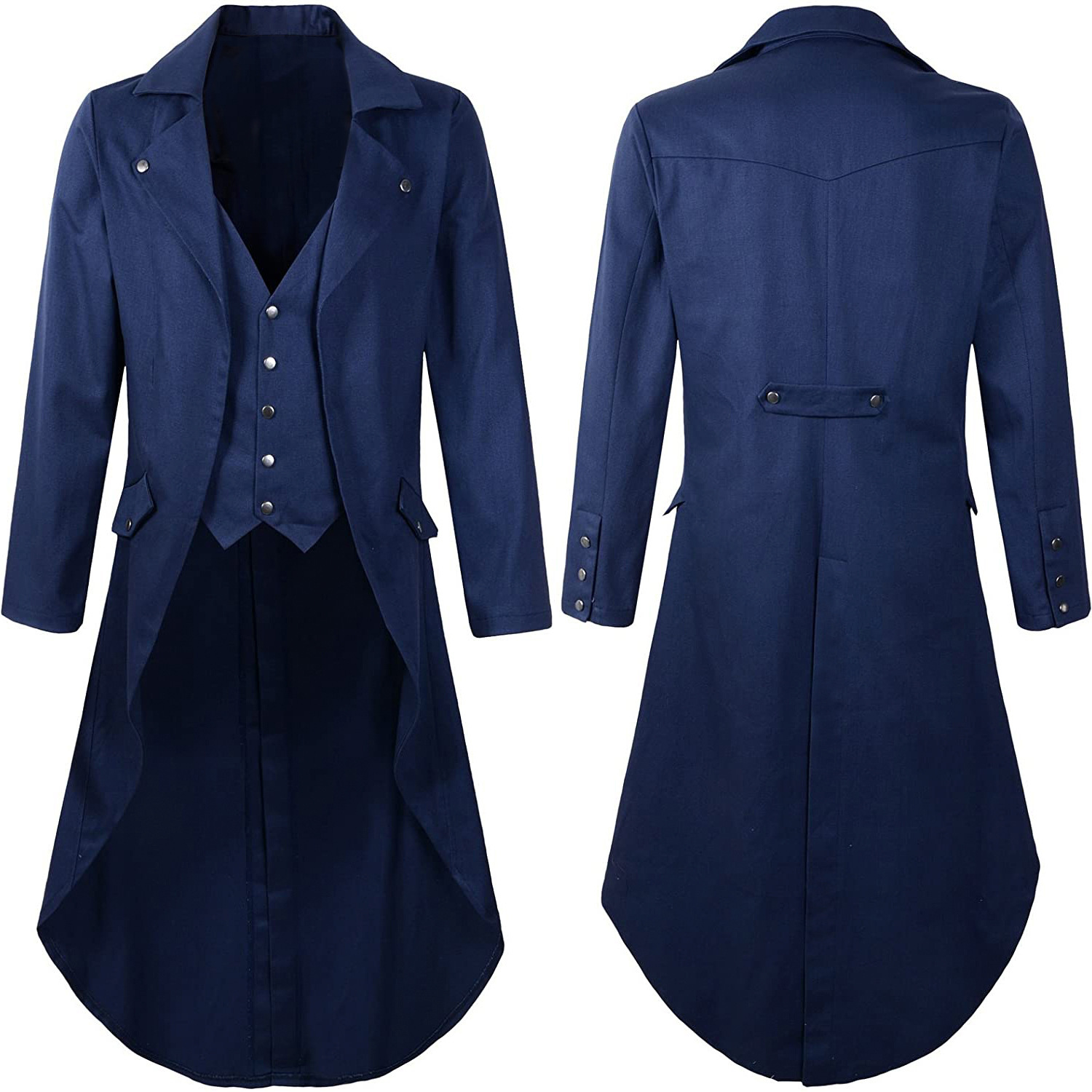 Nouvelle veste de queue-de-pie médiévale vintage pour homme 2025, manteau mi-long à manches longues, veste de soirée formelle pour Amazon