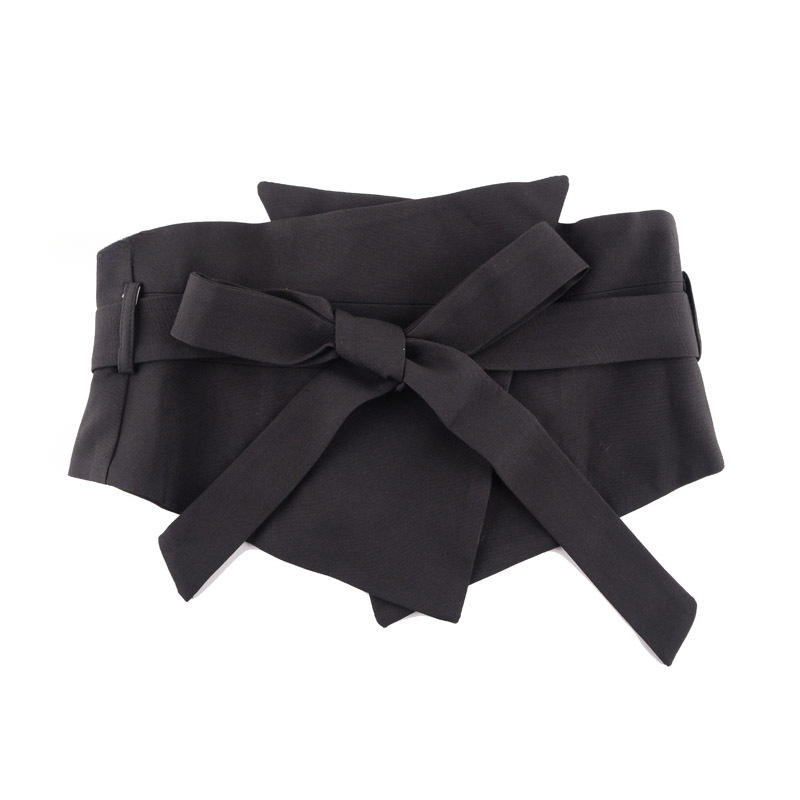 Ceinture large en tissu noir pour femmes, ceintures de smoking, ceinture de manteau féminin, corsets, décoration de l'environnement, mode