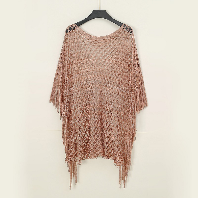 Hotsale brillant soie châle écharpe évider gland Pashmina écharpe femmes natation couvrir plage étoles plaine Tippet Cape