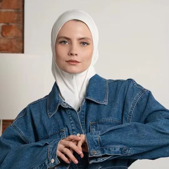 Bonnet Hijab Instantané en Modal avec Fermeture Éclair, Doublure Intérieure Douce, Bonnet Turban Musulman Tendance avec Col, Foulard de Tête pour Femme, Islam Ramadan