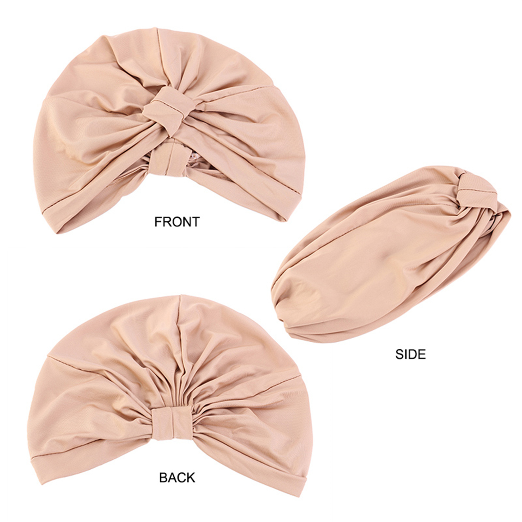 Chapeau turban musulman respirant de couleur unie pour femme, foulard carré gaufré, chapeau élastique indien
