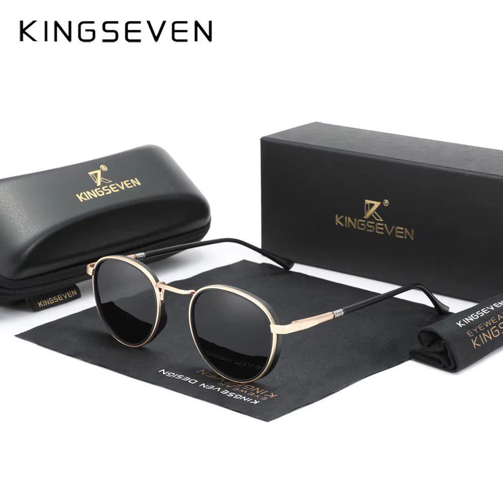 KINGSEVEN – lunettes de soleil à monture ronde pour hommes et femmes, polarisées UV400, nouveau Design de marque de luxe, vintage, lunettes de protection, 2023