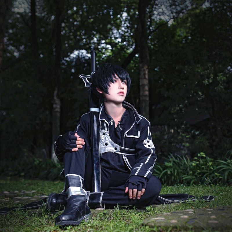 Anime épée Art en ligne Costume Kazuto Kirigaya Cosplay veste chemise pantalon trench Kirito uniforme perruque Costume tenue de fête pour homme