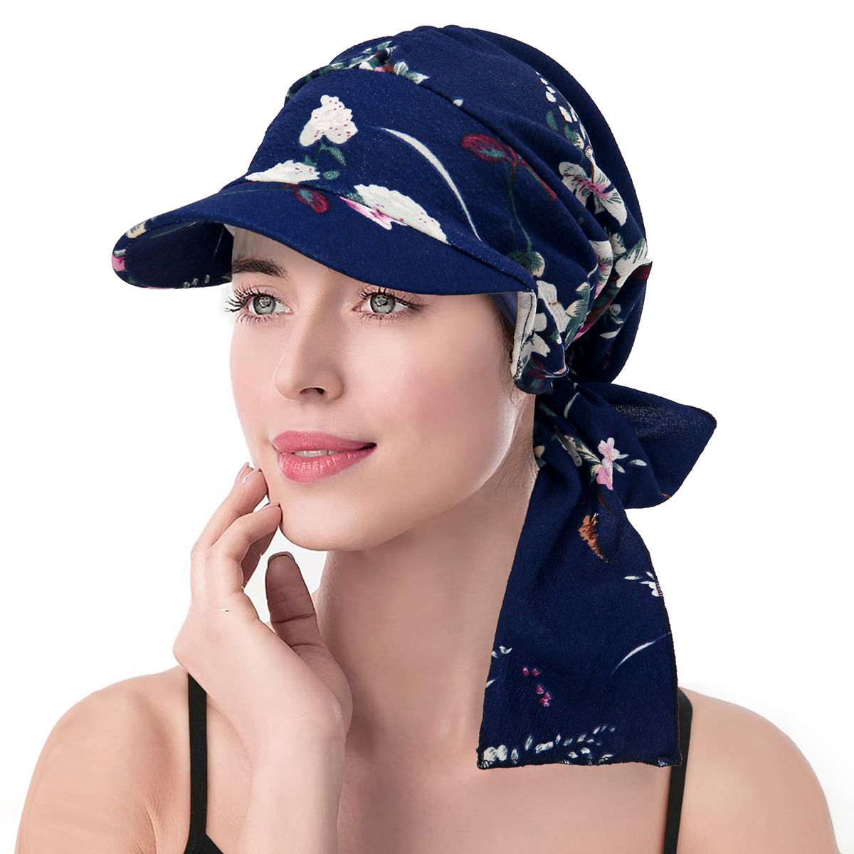 Vintage élégant Turban chapeaux avec bord femmes imprimer Hijab casquettes de Baseball bandeau mode musulman dames foulard