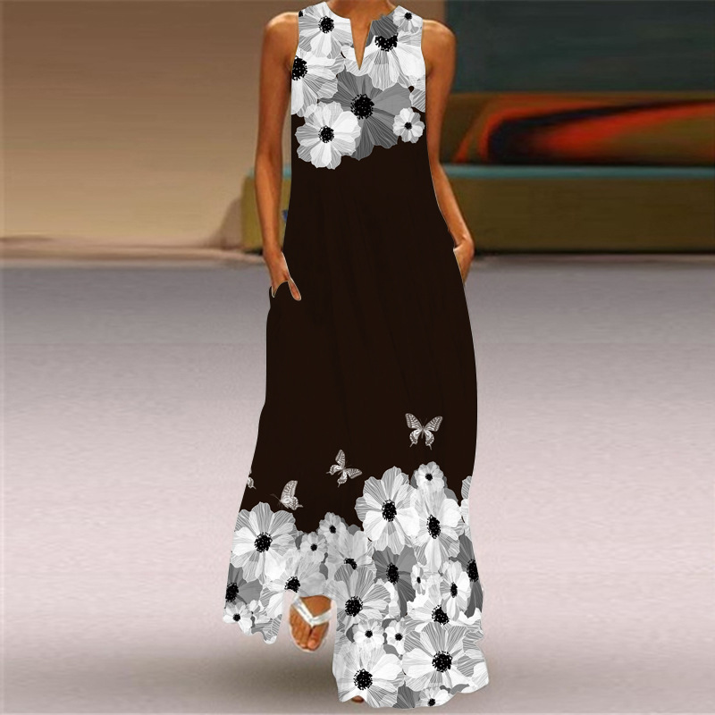 Robe longue d'été pour femmes, élégante, sans manches, décontractée, Vintage y2k, S-5XL