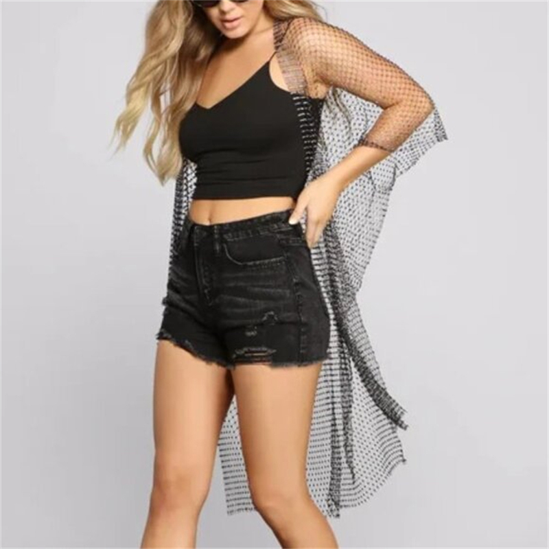 Robes pour femmes Halloween résille Kimono Robe strass couvrir noir blanc maille Robe maillot de plage Festival tenues de fête