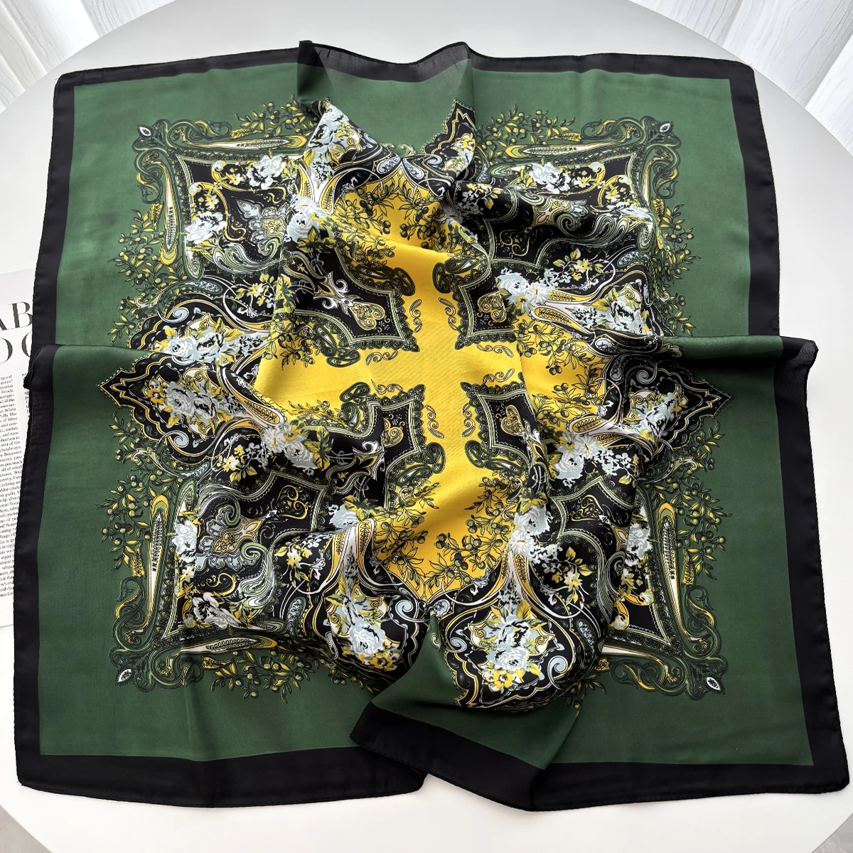Foulard carré pour femmes, Design de luxe, Hijab, petit cou, cravate, main, poignet, bandeau féminin, 70x70cm