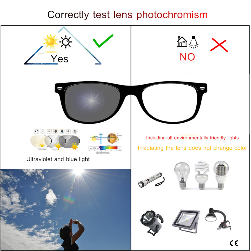 Lunettes de soleil pour myopie optique, finition photochromique, monture avec lentille de couleur, pour hommes et femmes