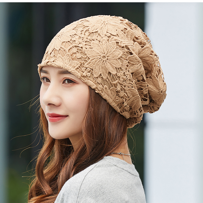 Bonnets fins en dentelle pour femmes, crânes à fleurs de créateurs, foulard, chapeau d'automne, dernière turban, bonnets à la mode, printemps, été