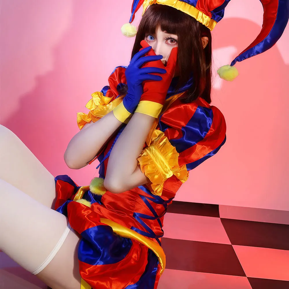 Costumes de cosplay Pomni, uniforme de clown, anime The Amazing Digital Circus, jeu de rôle, tenue de fête d'Halloween et de carnaval