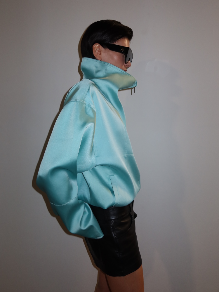 Ensemble décontracté pour femme : veste à fermeture éclair à manches longues et col montant, pantalon droit ample – Collection Automne 2026