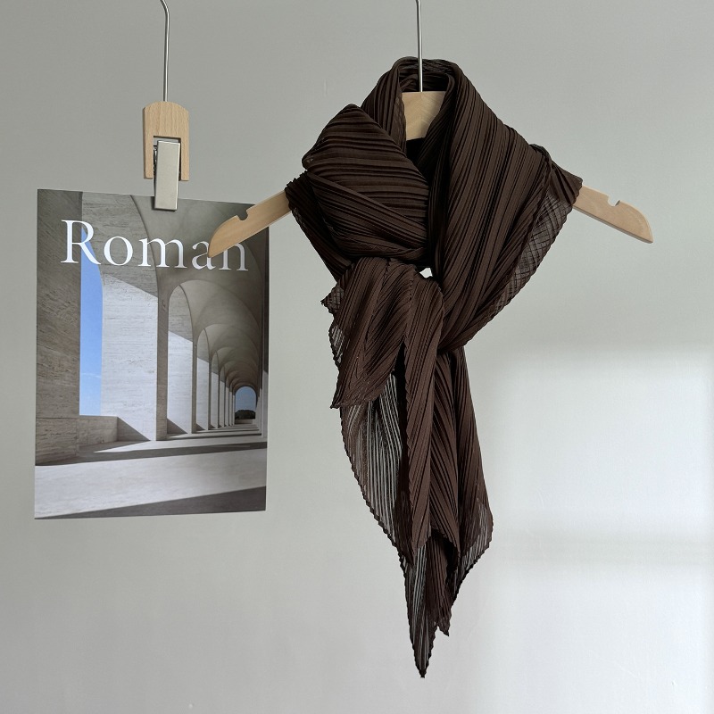 Écharpe plissée pour femme, châle en tissu, mode coréenne, foulard fin de protection solaire, foulard femme de luxe, marque Hijabs pour femme