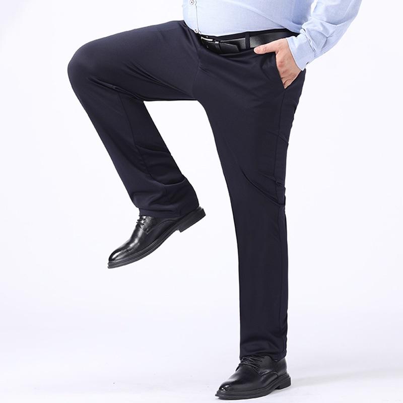 Pantalon Long noir pour hommes, grande taille 48 50 52, costume d'affaires décontracté