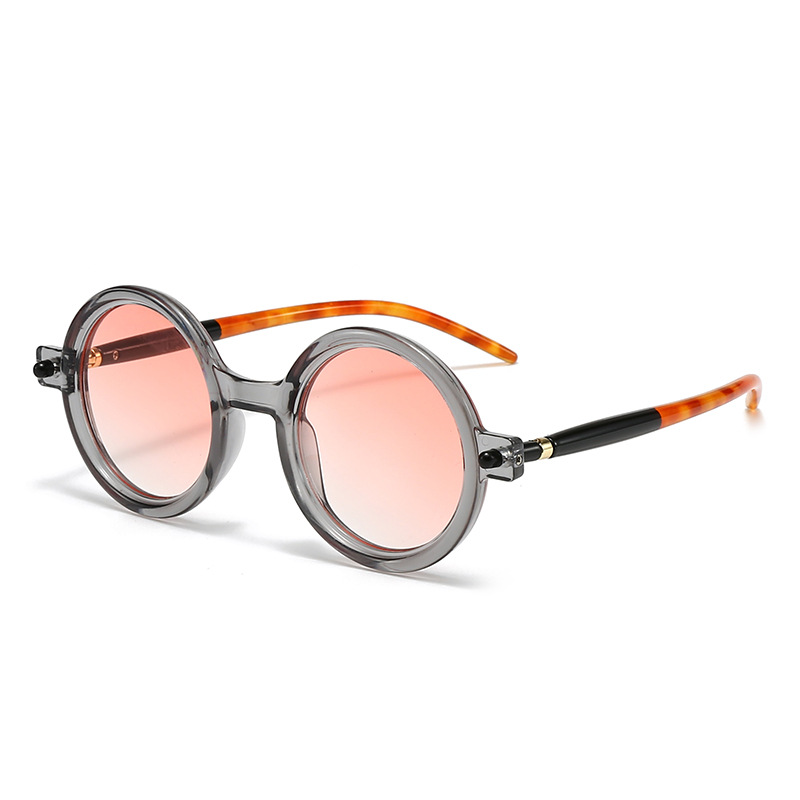 Lunettes de soleil à monture ronde pour femmes et hommes, miroir plat anti-lumière bleue, lunettes de soleil carillon pour l'extérieur, décoration de vacances, nouvelle mode