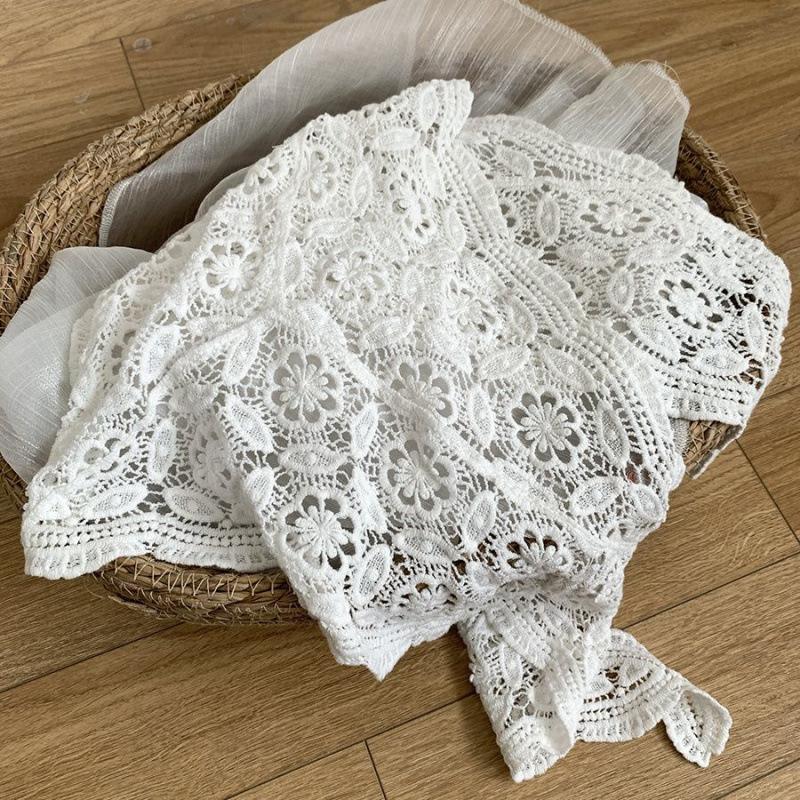 Écharpe Bandana en dentelle d'été, foulard Triangle de Style coréen, ceinture de taille Boho pour filles, accessoires Photo de campagne