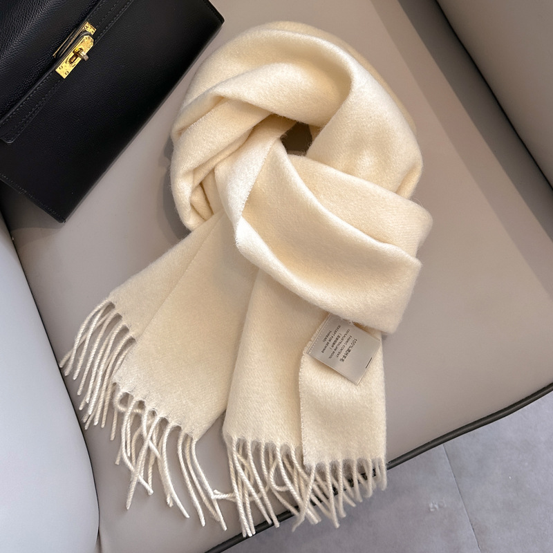 100% laine hiver écharpe pour femmes longue chaude cachemire foulards Hijab solide dame châle enveloppement femme Pashmina Bandana foulards nouveau