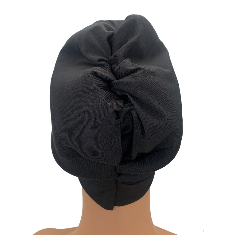 Turbans Volumiser léger sous écharpe Bonnet noir Turban Lifter sous le Turban ascenseur africain bandeau