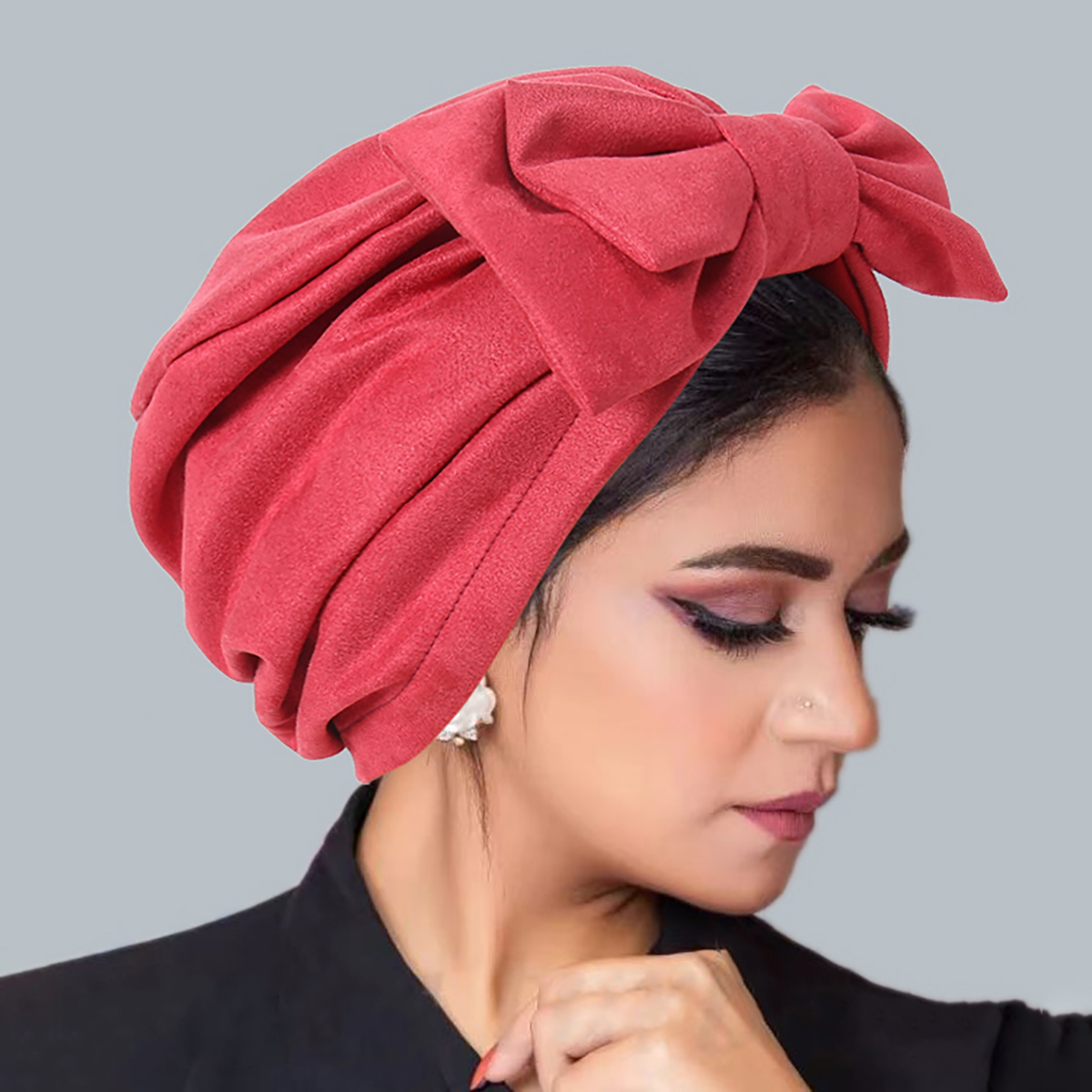 Chapeau Turban Hijabs à nœud tendance pour femmes, couleur unie, bandeau élastique doux, écharpe de tête, bonnets, casquette de chimio, couvre-chef africain