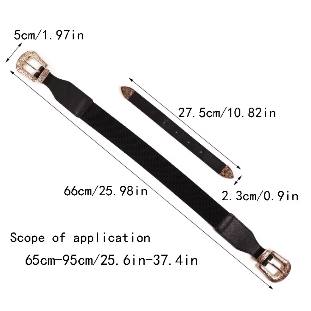 Ceinture noire polyvalente personnalisée pour femme, design à double boucle, ceinture littéraire haut de gamme, nouveau style, tendance