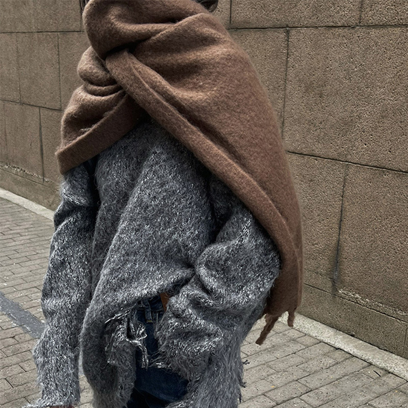 Écharpe d'hiver de luxe femmes cachemire chaud Pashmina Foulard femme châles solides enveloppes épais doux Bufanda glands foulards longue étole