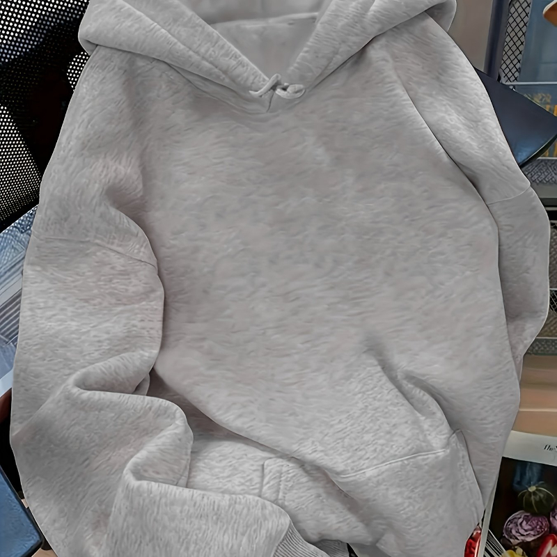 Sweat-shirt de rue décontracté, pull à capuche de couleur unie pour femmes, Style sportif, capuche à cordon réglable et poche kangourou