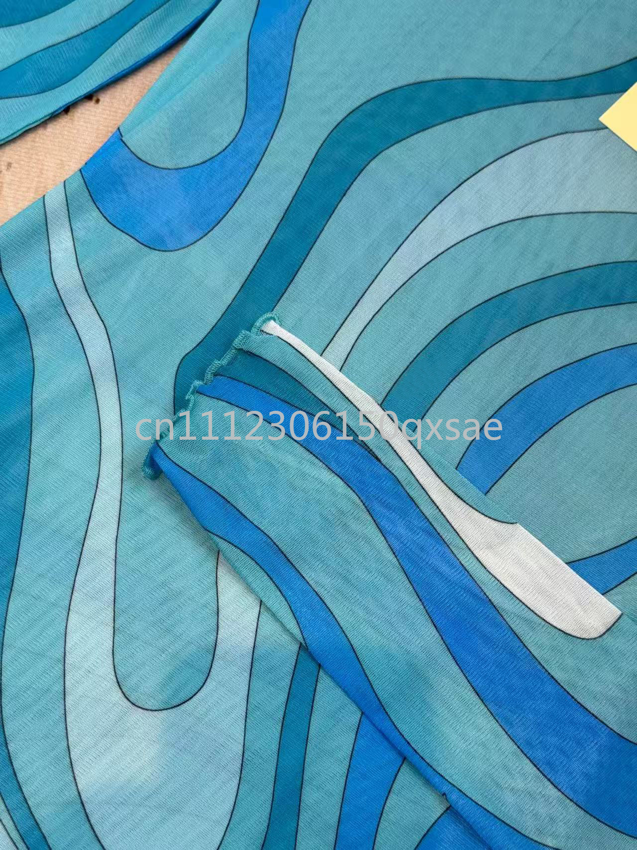 Robes en maille bleues pour femmes, design tendance, avec logo signature du créateur, jupes de marque de luxe, vêtements de plage sexy en maille pour femmes