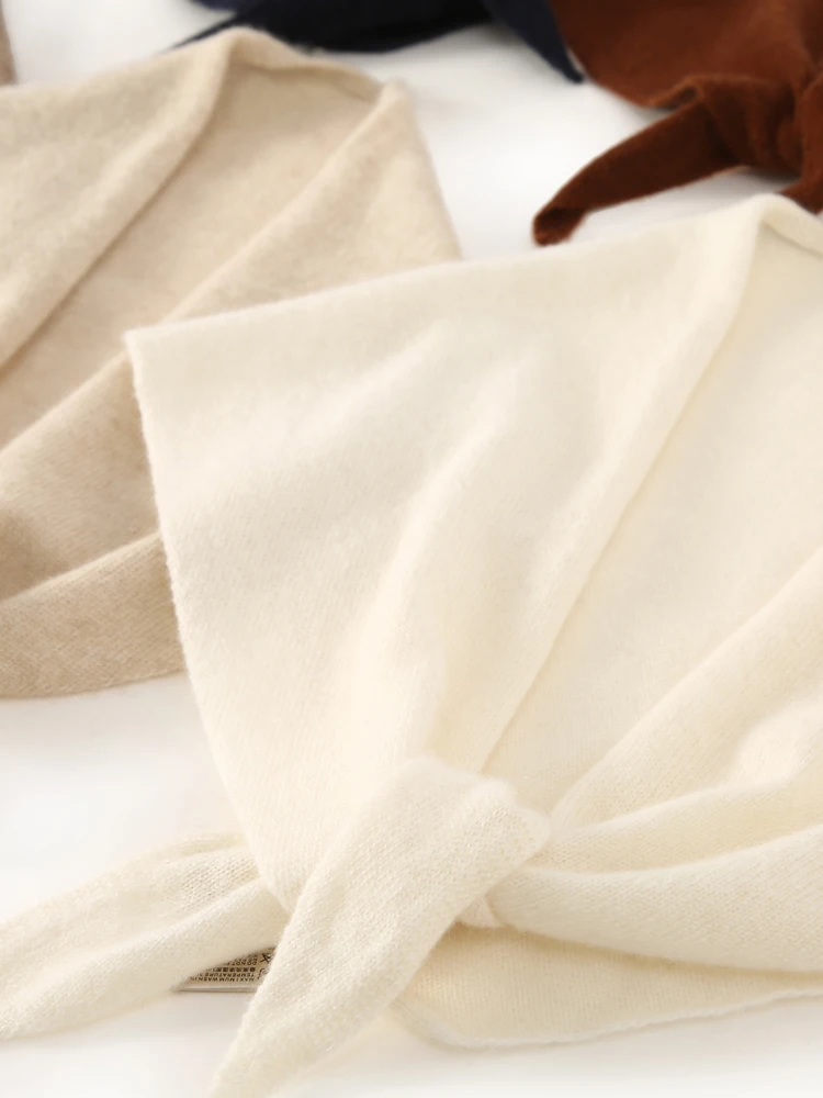 Écharpe triangulaire mini en cachemire pour femme, 100% cachemire pour bébé, petit cache-cou, automne hiver, cowl, pashmina, doux, léger, tricoté, foulard