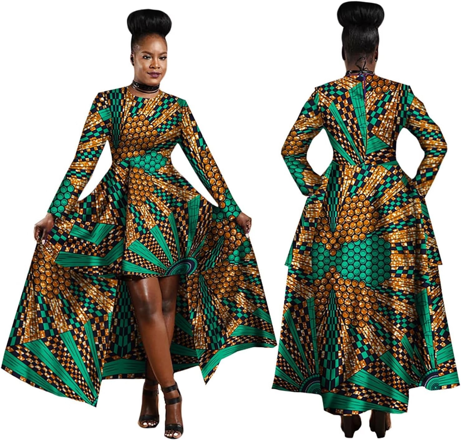 Robe africaine en coton pour femmes, style Dashiki Kente, imprimé, sexy, maxi, longue, vêtements africains, WY1268