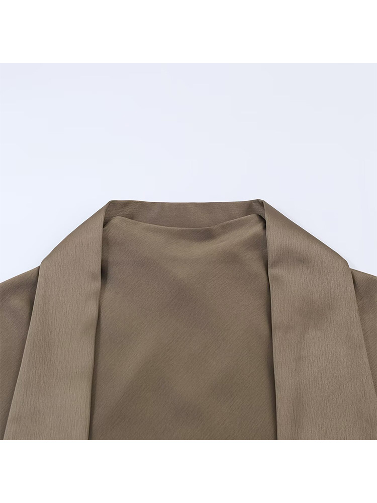 HH Été 2026 Robe Courte Femme Tendance à Manches Courtes en Dentelle, Col Foulard, Mini-Robe Asymétrique à Col Rond et Ouvertures