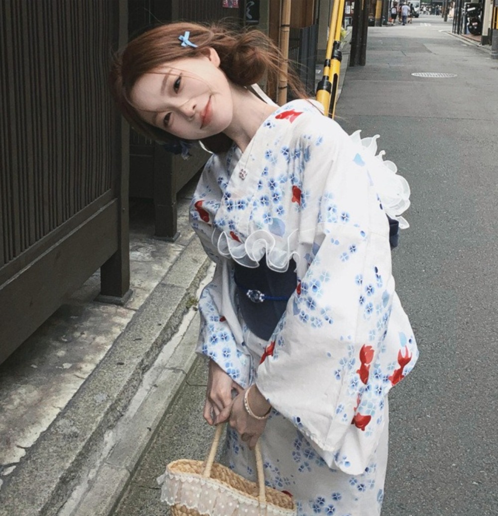 Robe Kimono Yukata japonaise améliorée, tenue rétro traditionnelle pour séance photo, vêtement élégant et ample pour femme, pour Halloween Cosplay