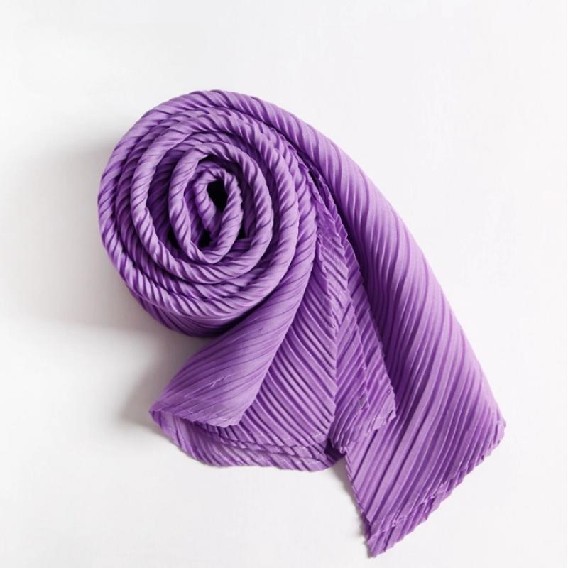 Miyake – écharpe plissée pour femmes, nouvelle couleur unie, à la mode, polyvalente, chaude et protectrice au soleil, printemps et automne