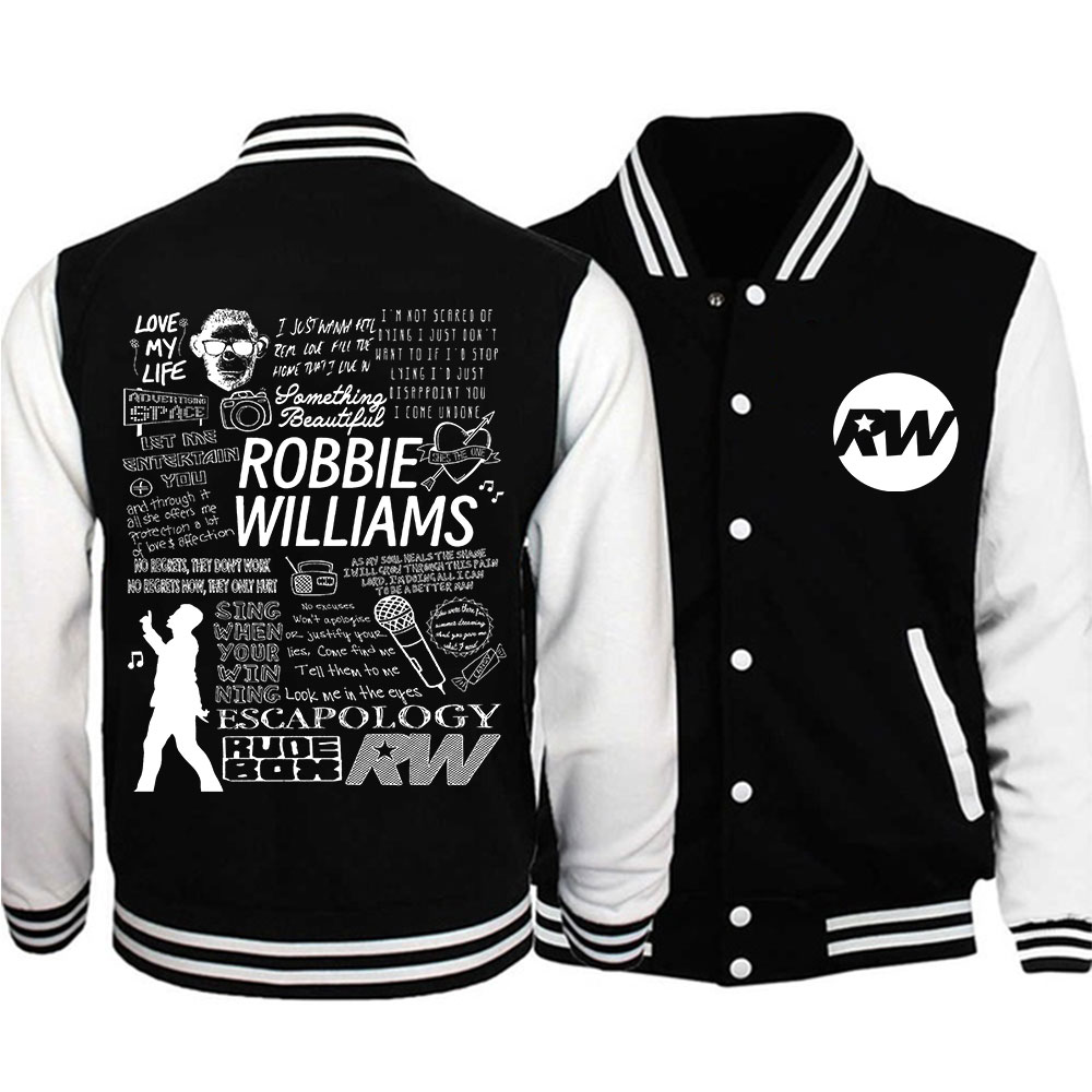 Robbie Williams 2025 Tour veste d'uniforme de Baseball femmes vestes de Baseball pour les Fans manteau cadeau pour hommes