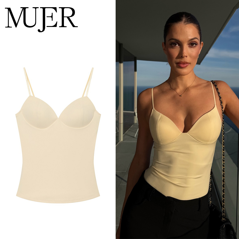 Haut court corset sexy pour femme, débardeur et caraco dos nu pour femme, hauts d'été sans manches pour femme