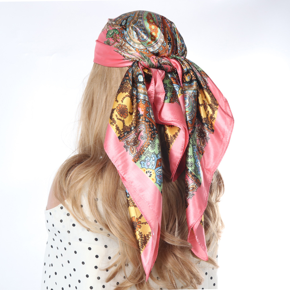 Vintage cajou Paisley imprimé Foulard de cheveux Design de mode bandeau Foulard Bandana cheveux châle enveloppement cheveux accessoires pour les femmes