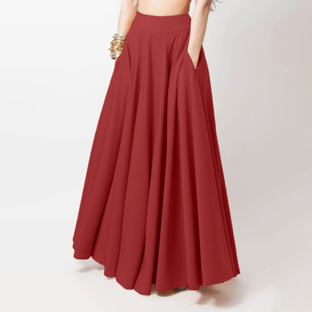 Version coréenne de la nouvelle jupe longue pour femmes, taille élastique, grande taille, taille haute, jupe amincissante avec une large gamme de tailles.