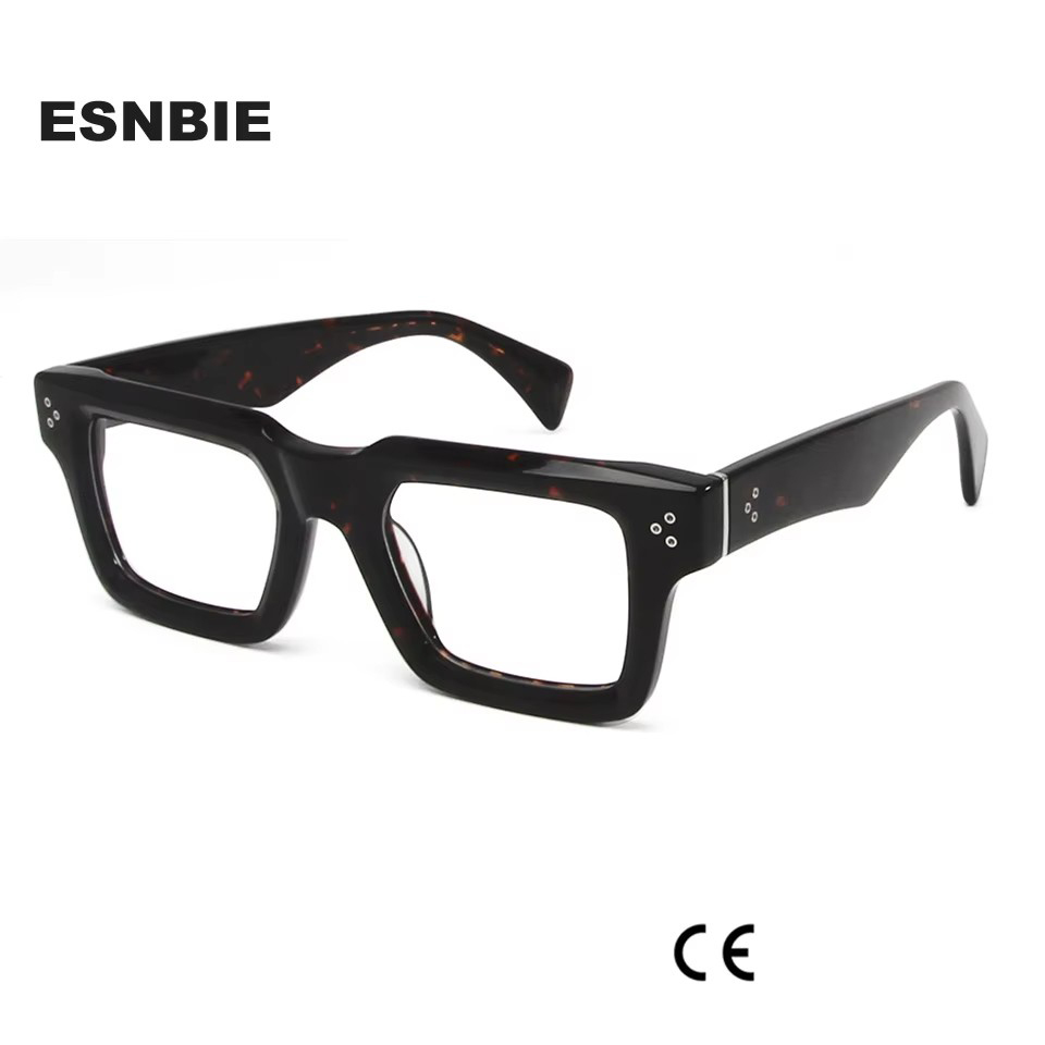 Chimoptics-Lunettes à monture carrée pour hommes et femmes, grosses montures rectangulaires en acétate, lunettes de délinquants, 138