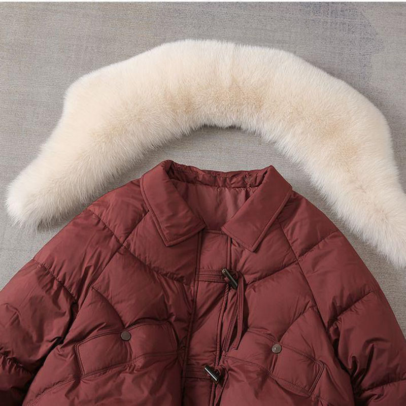 Manteau en duvet de coton pour femmes, mode coréenne, grand col, épais, chaud, bouffant, parka ample, veste en coton, nouvelle collection 2025