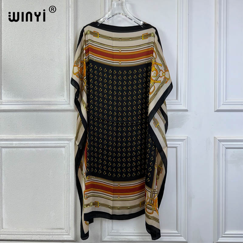 Robes d'été WINYI, robes sexy pour femmes africaines, taille unique, imprimé bohème, vêtements de plage, robes de soirée, kaftan femme, vêtements de plage musulmans.