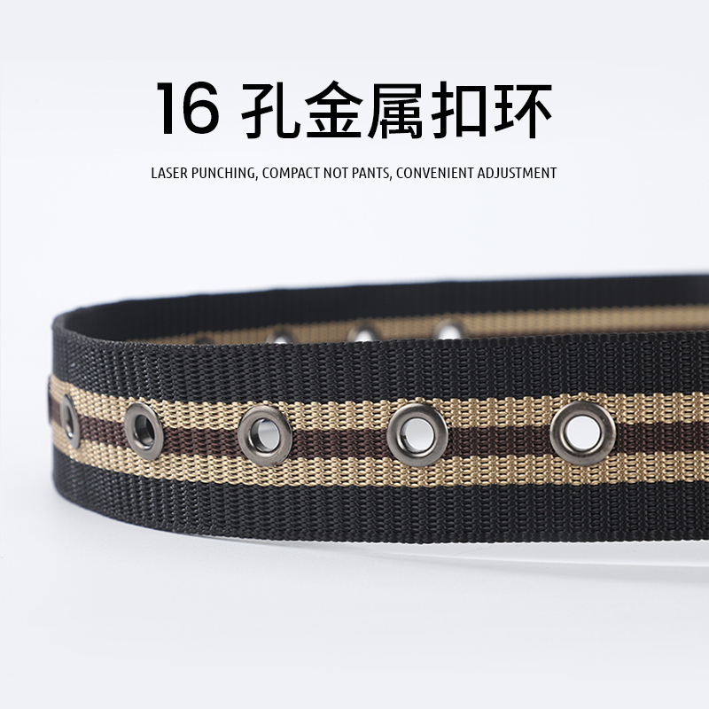Ceinture en toile à boucle ardillon longue pour hommes, ceinture tressée en nylon pour jeunes et d'âge moyen, ceinture décontractée, ceinture de marée