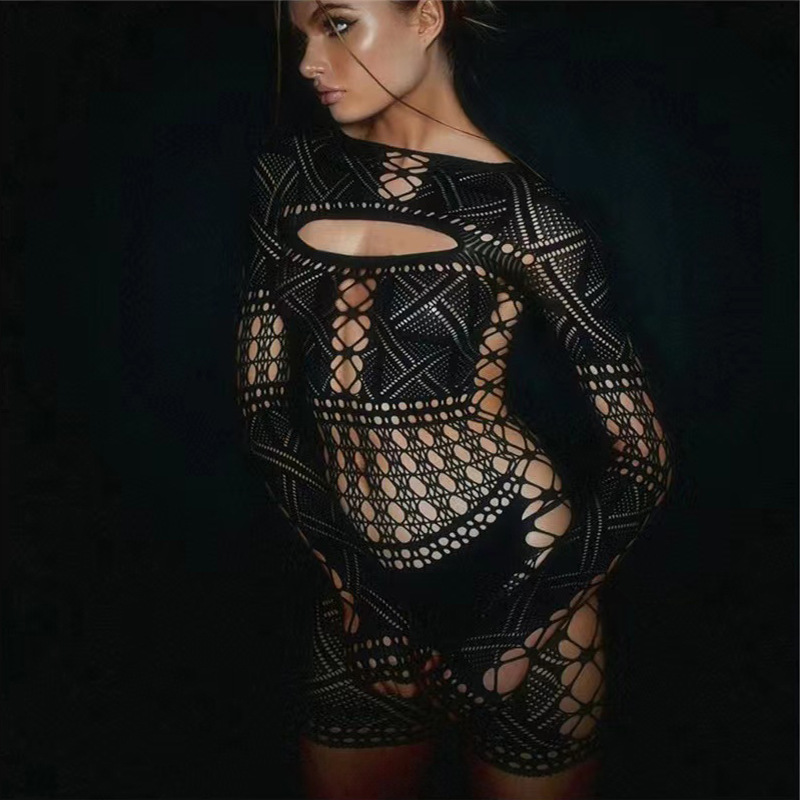 Robe de sexe combinaison avec dentelle serrée évidée et jupe sexy moulante aux hanches robes longues décontractées pour femmes audacieuses lingerie femme xxx