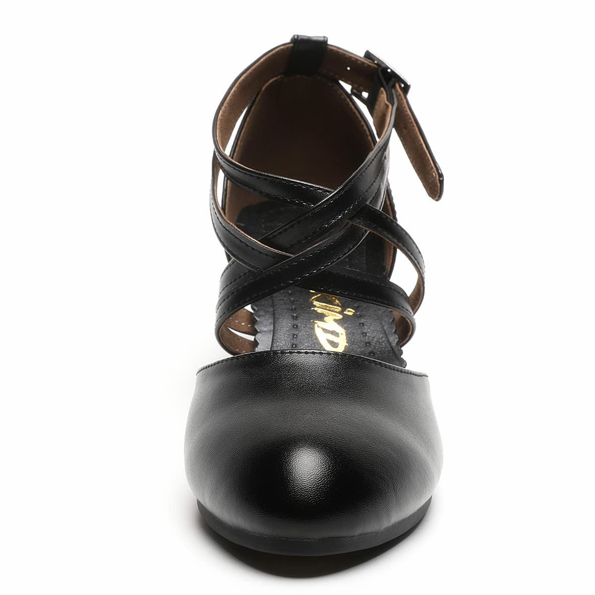 Chaussures Rick à lanières croisées pour femmes, escarpins coordonnants pour salsa, danse de salon latine, talons de mariage noirs
