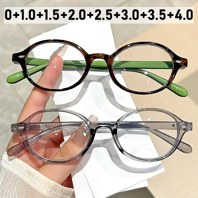 Lunettes de lecture à petite monture ovale pour femmes et hommes, tendance Vintage, Anti-lumière bleue, fini pour myopie, Prescription, presbytie